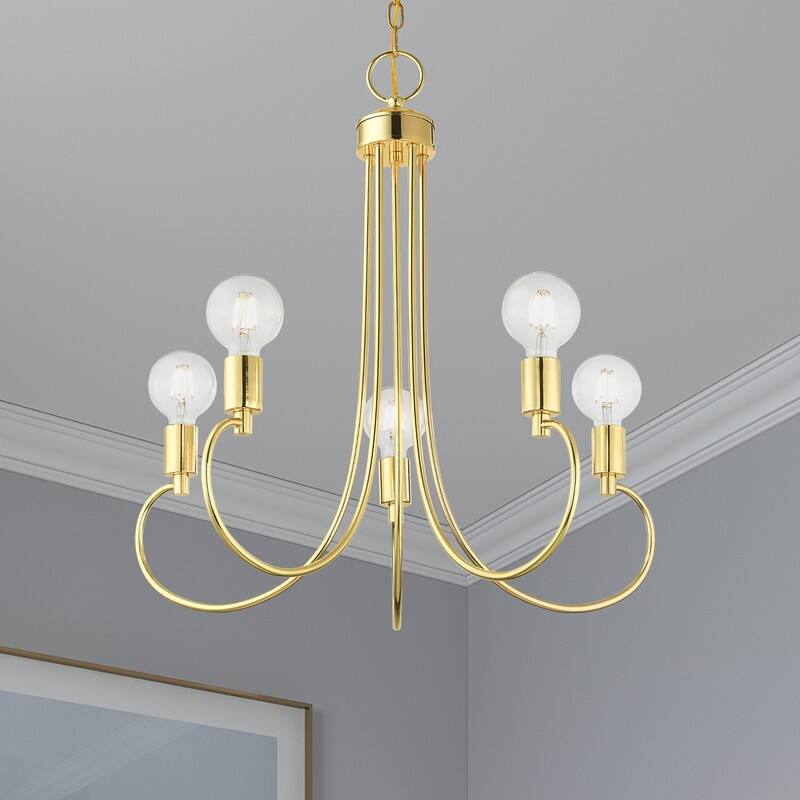 Livex Lighting 5-light Polished Brass Chandelier, 42925-02 - 25" Dia x 25.5" H