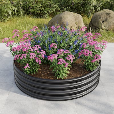 Galvanized Metal Raised Garden Bed Set of 2 - 47" Square Planter Boxes with Anti-Rust Coating