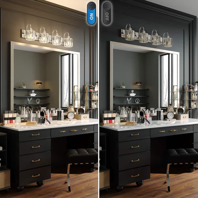 ExBrite Modern Silver Dimmable Bathroom Vanity Light