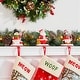 preview thumbnail 17 of 33, Glitzhome Resin Santa Snowman Penguin Gnomes with JOY Christmas Stocking Holders Mantel Ornament(Set of 3)