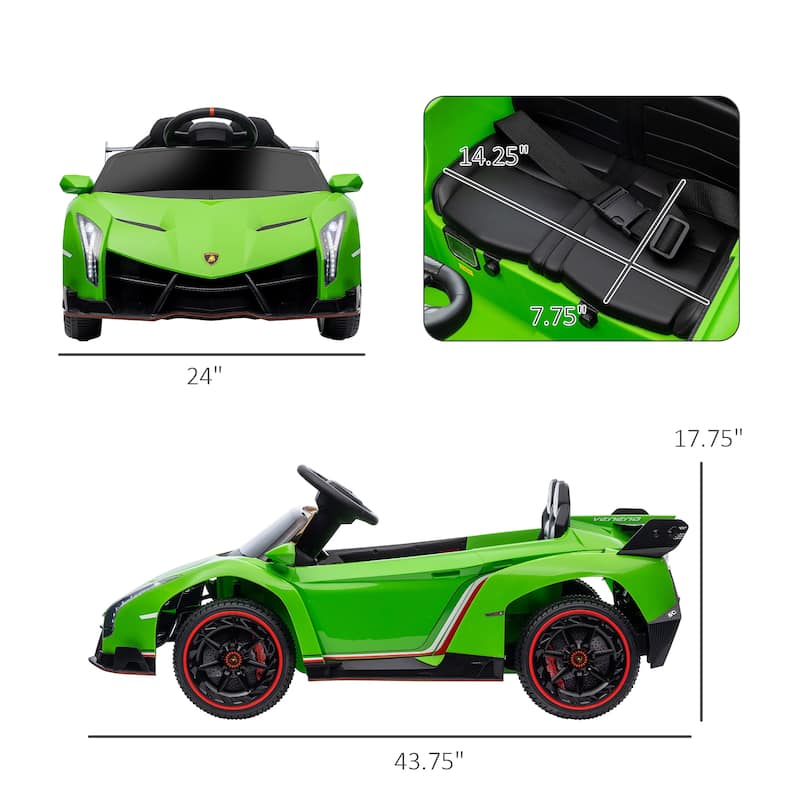 Lamborghini Veneno Licensed 12V Ride on Car with Butterfly Doors, Green