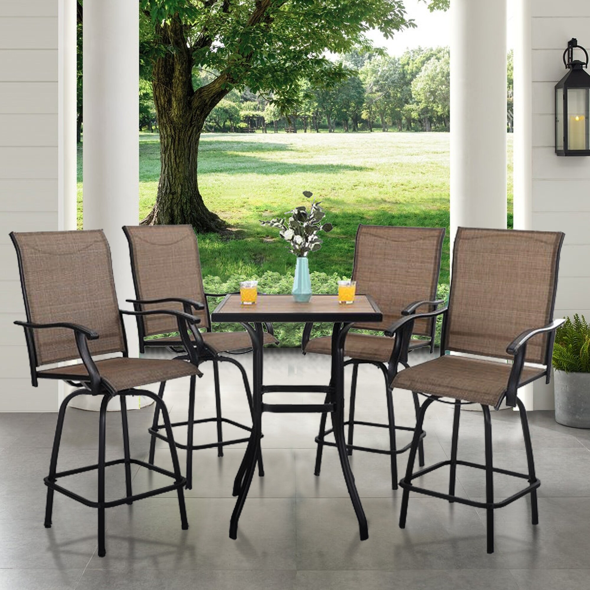 outdoor tall bar table and chairs