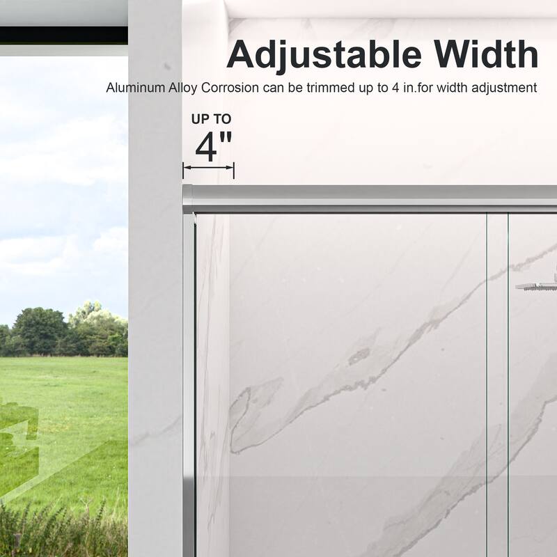 Semi-Frameless Double Sliding Shower Door