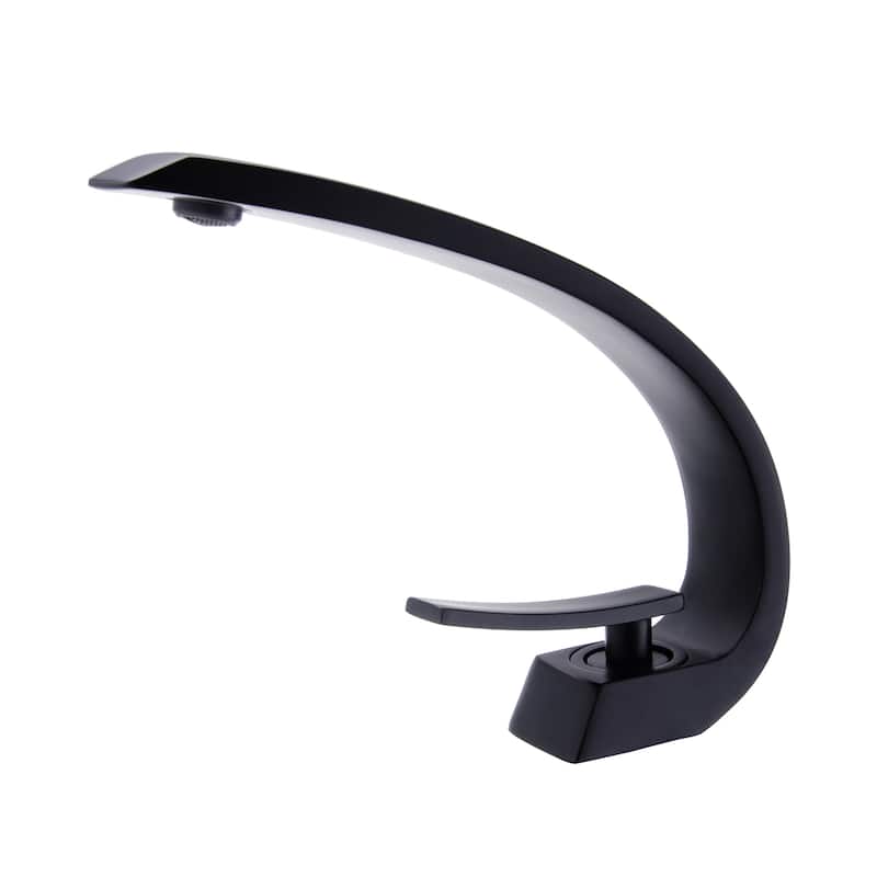 Single Handle Vessel Bathroom Faucet in Matte Black