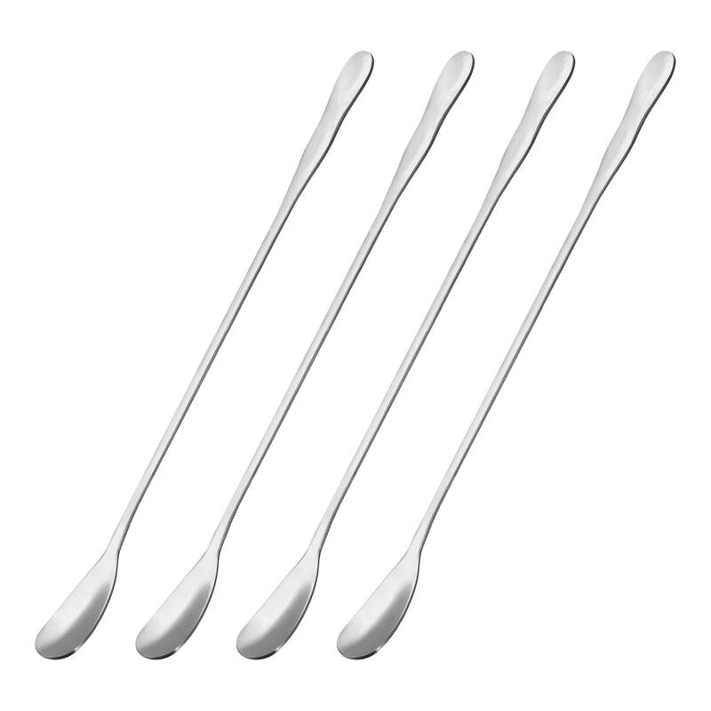 Stainless Steel Stirring Spoon, 4Pcs 7.87-Inch Long Handle Spoon