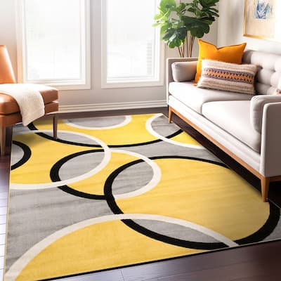World Rug Gallery Modern Abstract Circles Area Rug