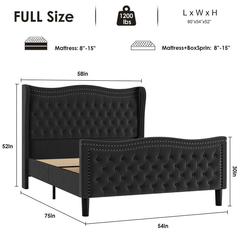Modern Platform Bed,Full,Queen,King