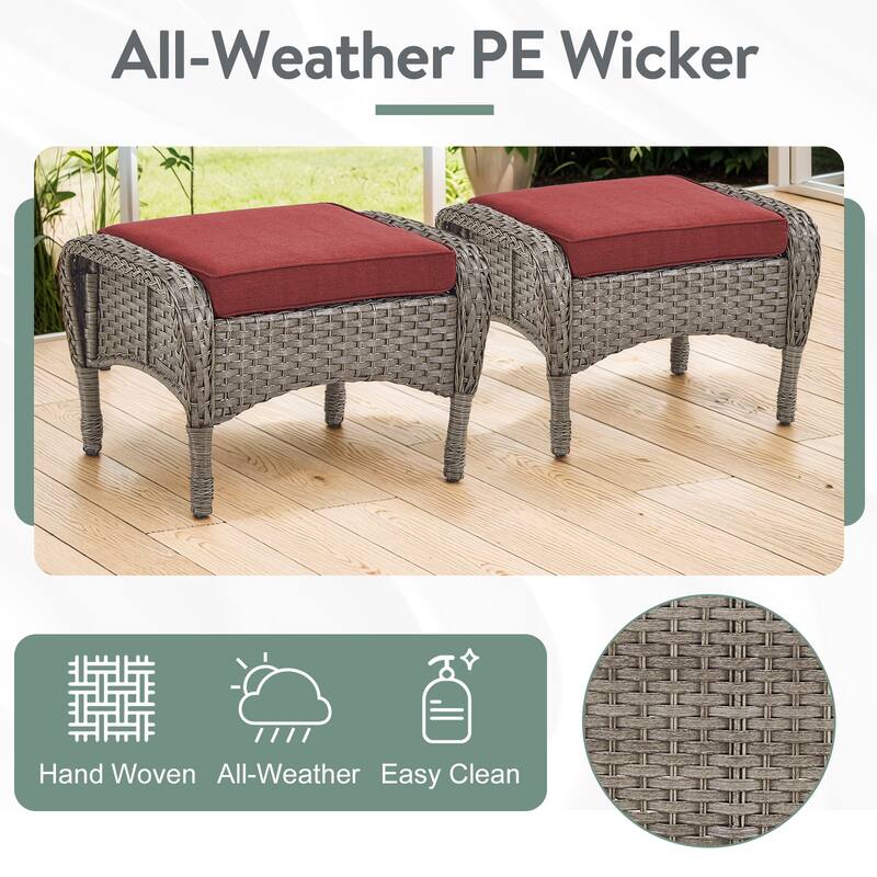 Pocassy 6 Pieces Glider Sofa with Swivel Chairs Ottomans Table