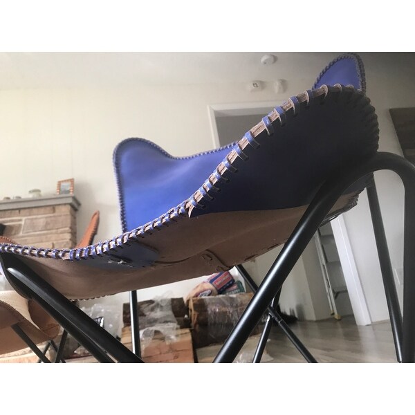 Navy Blue Erfly Chair Caldwellcountytxoem Carbon Loft Larkin Navy Blue Leather Erfly Chair Free