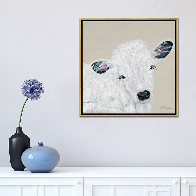 iCanvas "White Calf" by Hollihocks Art Framed Canvas Print