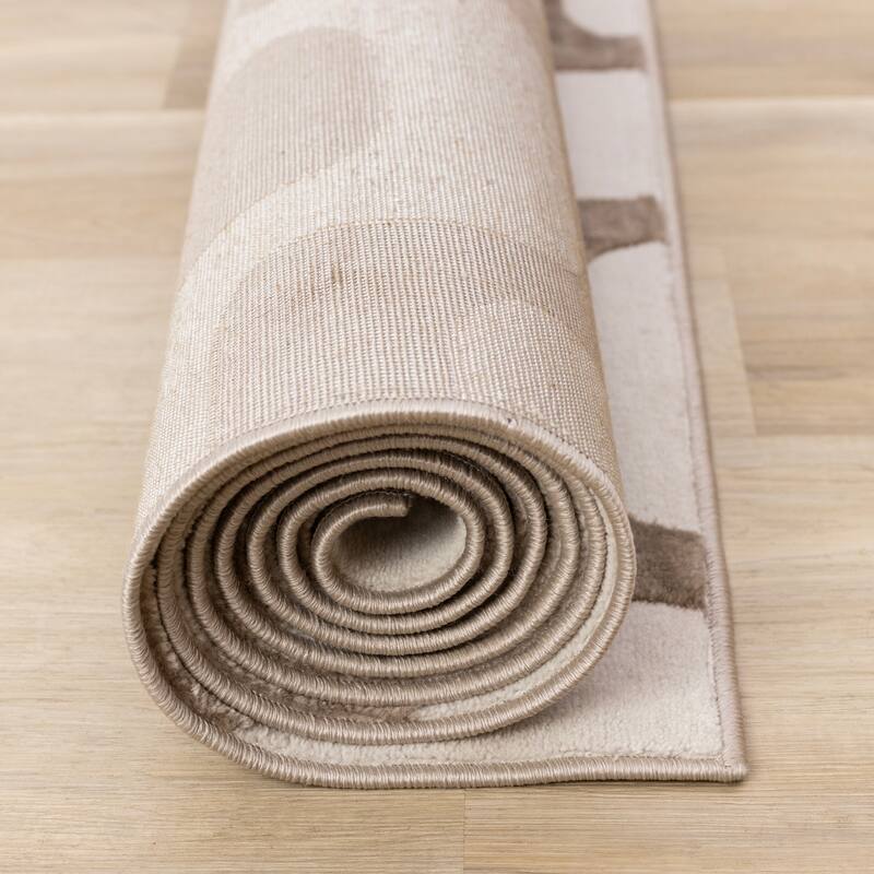 Leonardo Brown Cream Vintage Patterned Area Rug