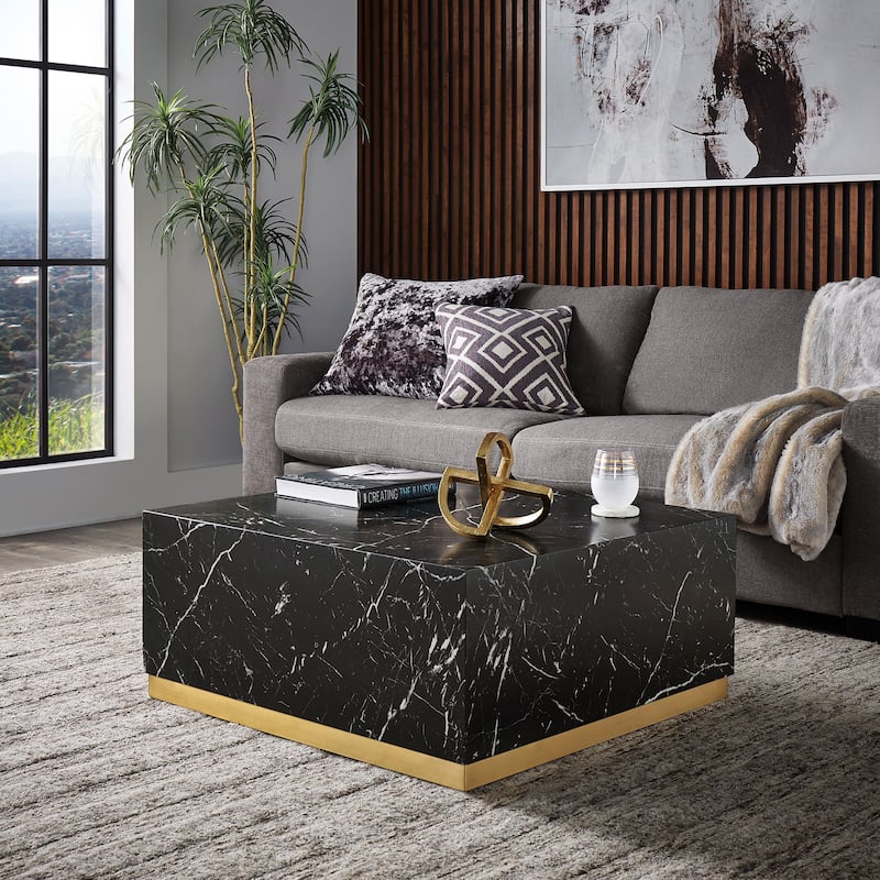 Darcy Faux Marble Coffee Table with Casters by iNSPIRE Q Bold