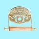 preview thumbnail 7 of 13, Vintage Brass Wall Mount Toilet Paper Holder 7.25 Inch with Wooden Roll - Renovators Supply