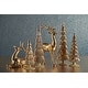 preview thumbnail 3 of 11, Dembe 13.5" Glass Tree on Gold Glitter Base, Set of 2