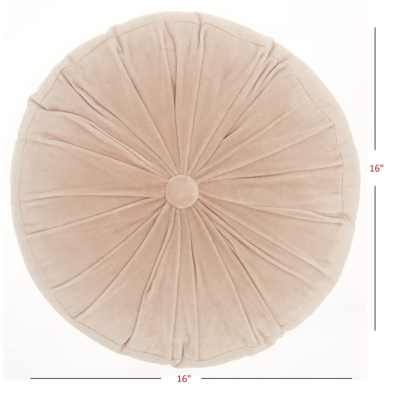 HomeRoots 16" X 16" Light Pink Round Velvet Throw Pillow