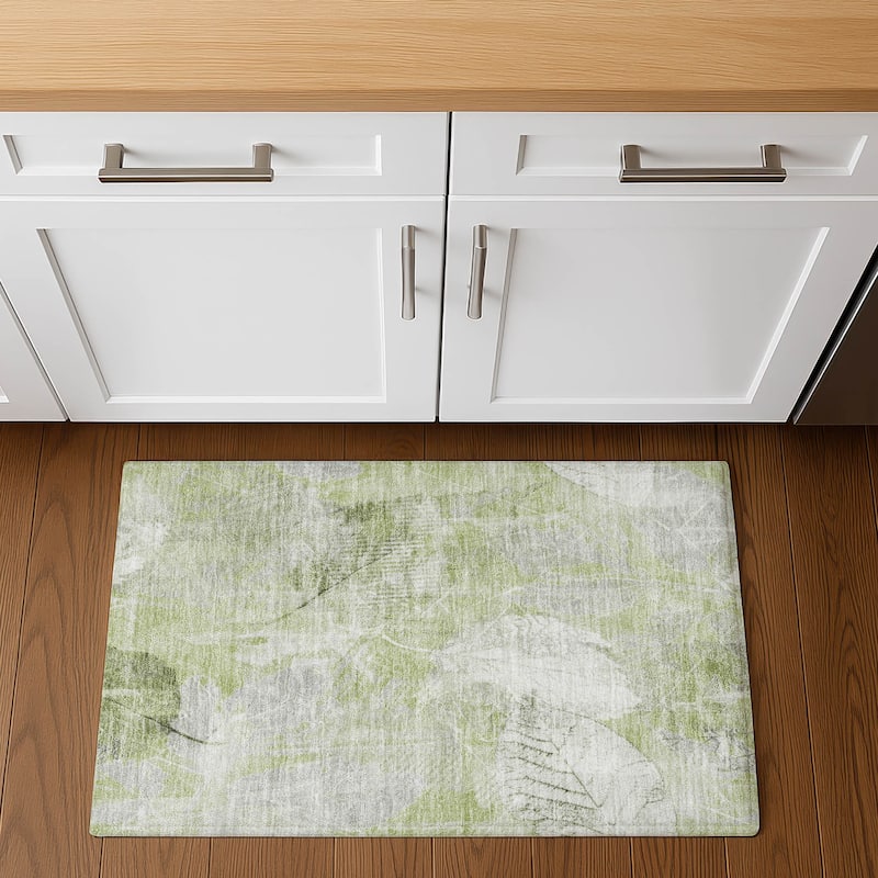 Premium Washable Super Soft Floral Imprints Mayfield Rug - Aloe - 1'8" x 2'6"