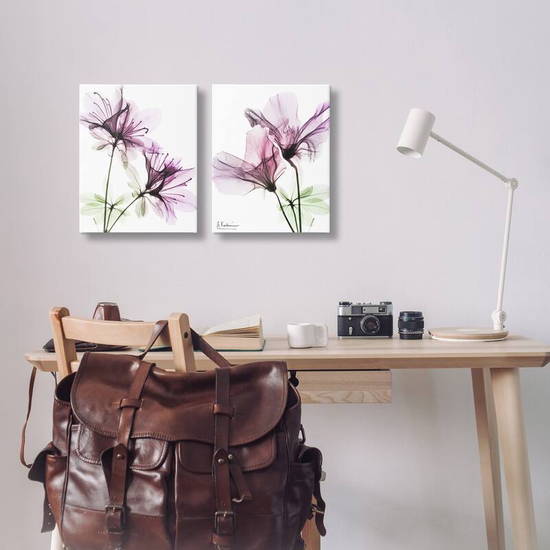 Stupell Purple Flower Bloom Design, 2pc Multi Piece Canvas Wall Art Set