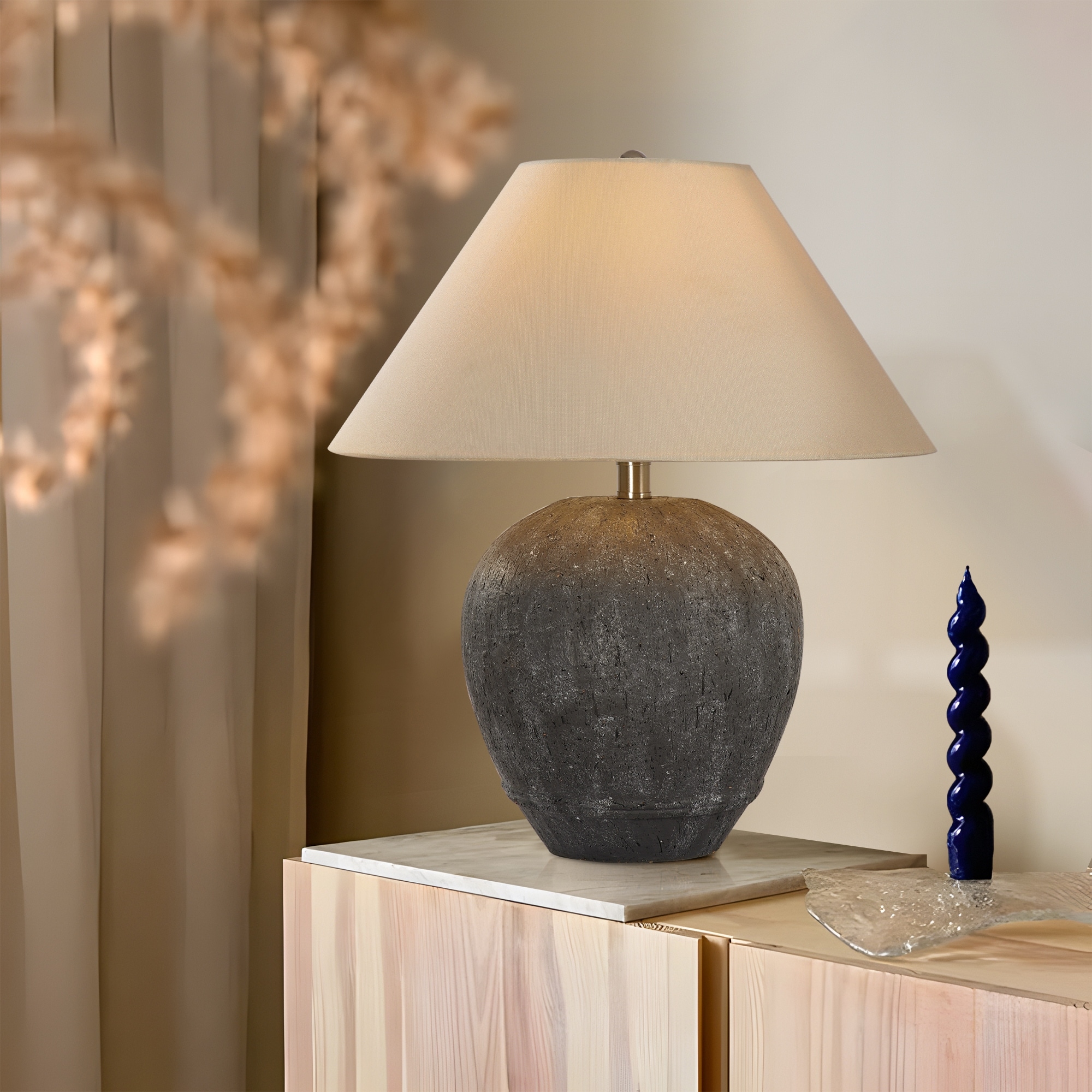 Global Accent Ceramic Table Lamp with Linen Shade