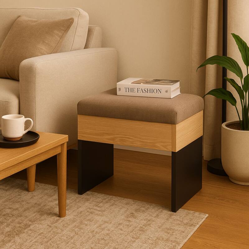 Modern Chenille Upholstered Bench with Foam Padding and MDF Frame