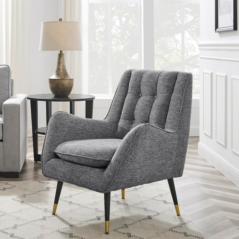 Art Leon Mid-century Modern Accent Arm Chair (SET OF 2) - SINGLE - Dark Grey