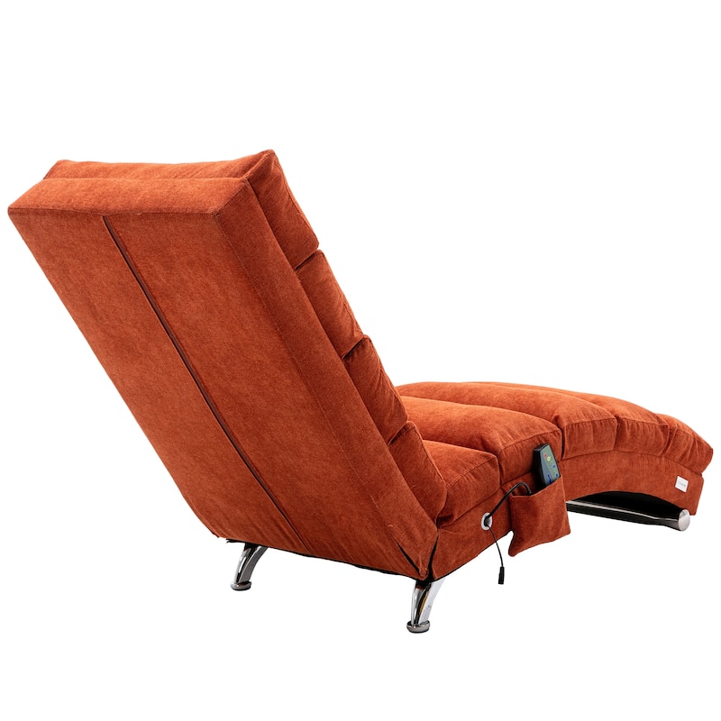 Modern Linen Chaise Lounge Chair Indoor Long Lounger for Living Room