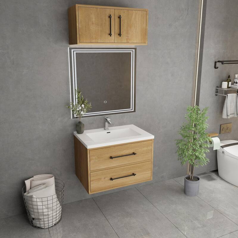 Victoria 30'' Wall-Mounted Vanity Set with Motion Sensor LED light Top Cabinet.