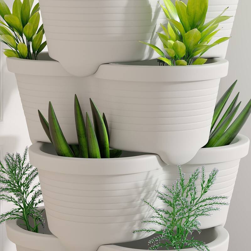 Vertical Strawberry Planter 5 Tier Hanging Vertical Gardening Planter Stackable Garden Tower Pot for Strawberries Flowers