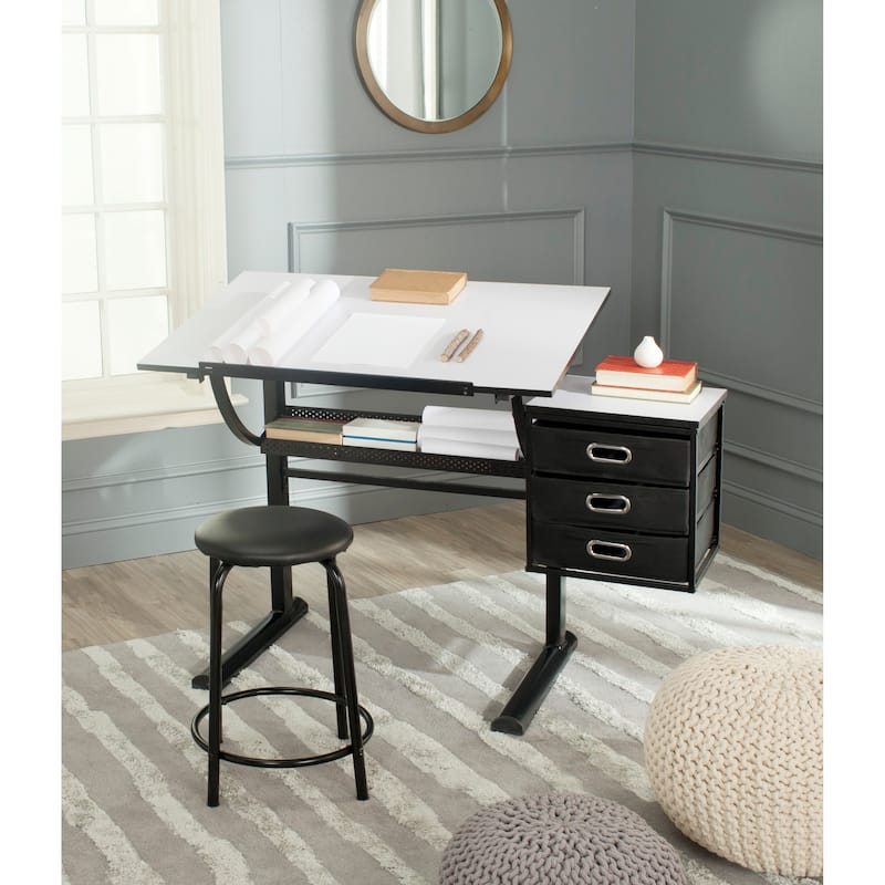 SAFAVIEH Vernelle Modern Black/ White Writing Desk
