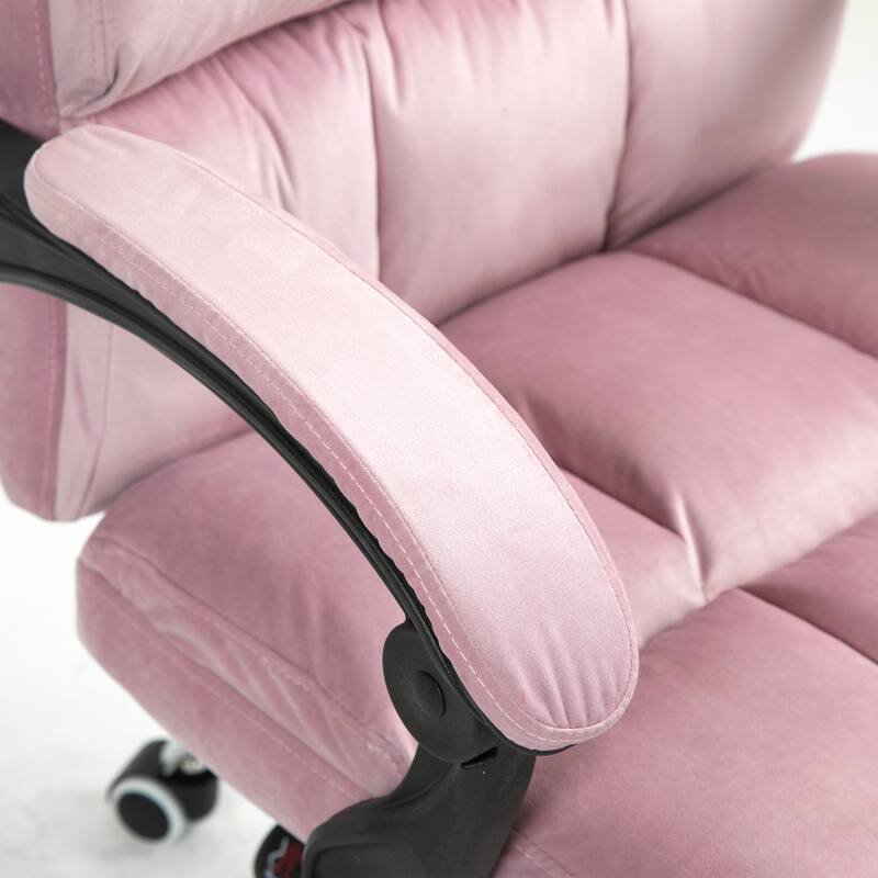 AVAWING Velvet Executive Chair Ergonomic Office Chair with Footrest