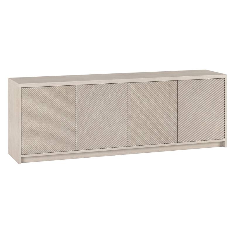 Renad Rectangular Fluted TV Stand for TV's up to 78" - 70" Wide - Alder White
