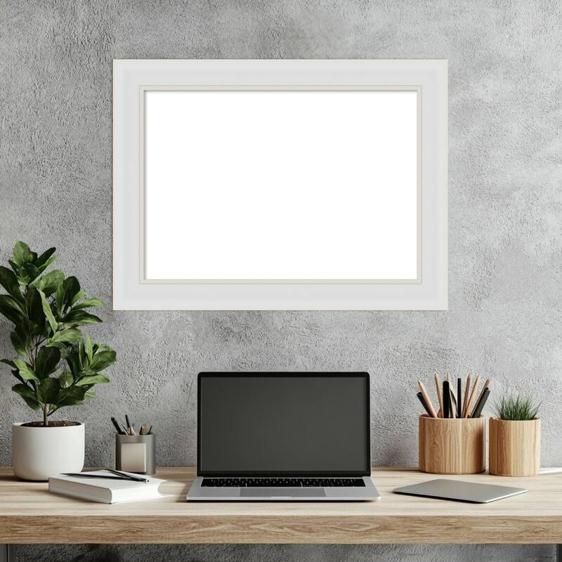 Amanti Art Flair Polished Nickel Framed Dry Erase Magnetic Board