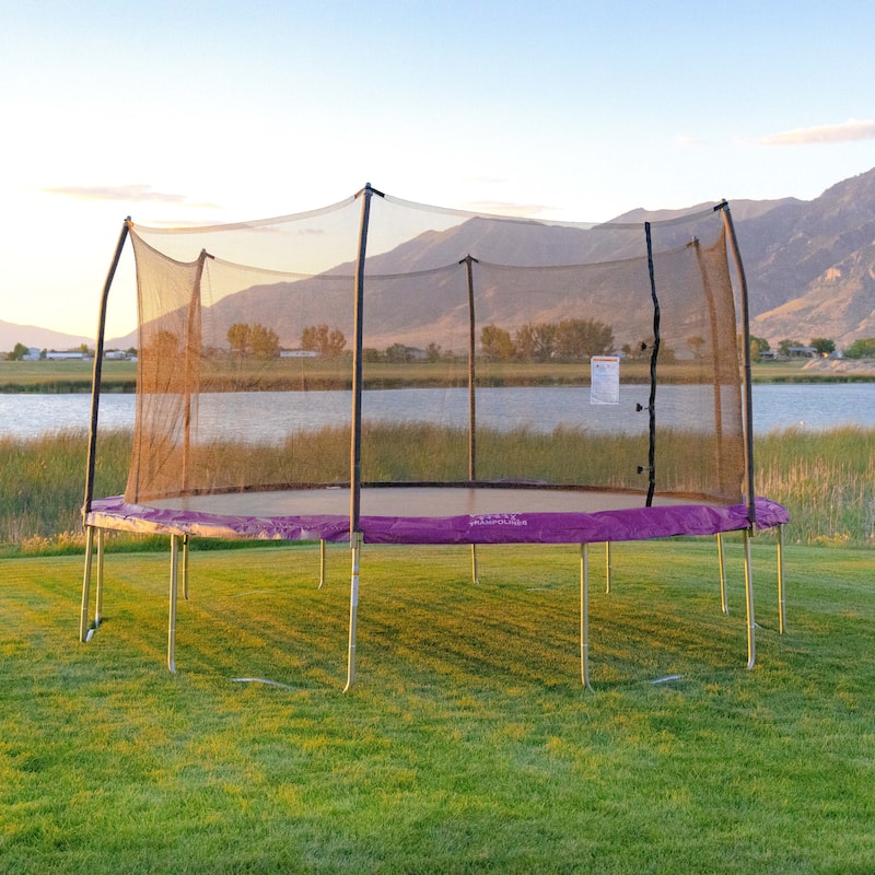 Skywalker Trampolines Purple 17-foot Oval Trampoline with Enclosure