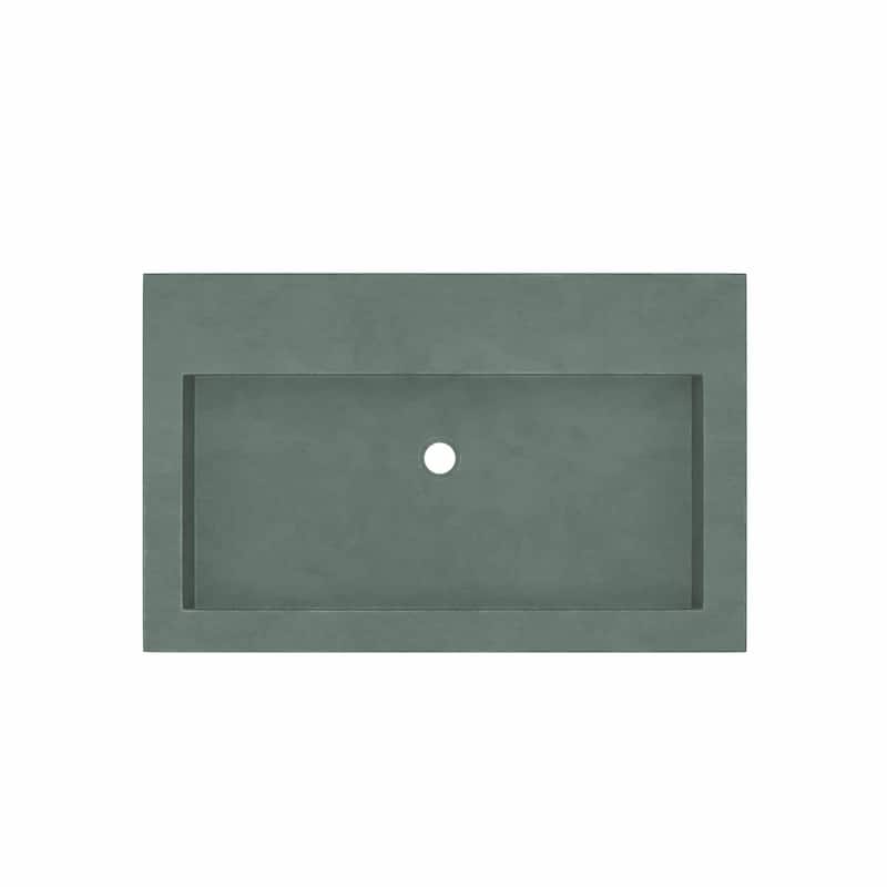 30" NativeStone Trough Drop-in Rectangular Bathroom Sink