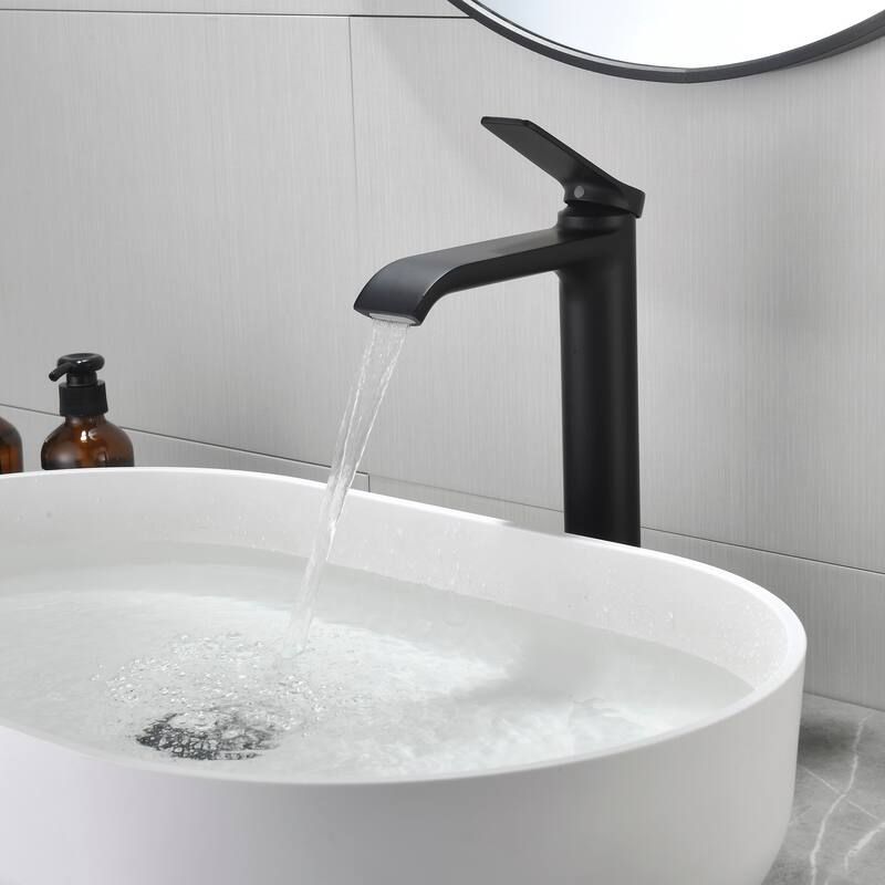 10.9"H Solid Brass Single-handle Bathroom Sink Faucet