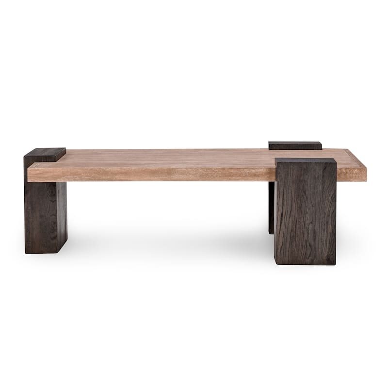 Classic Home Rio Coffee Table in Natural and Dark Brown