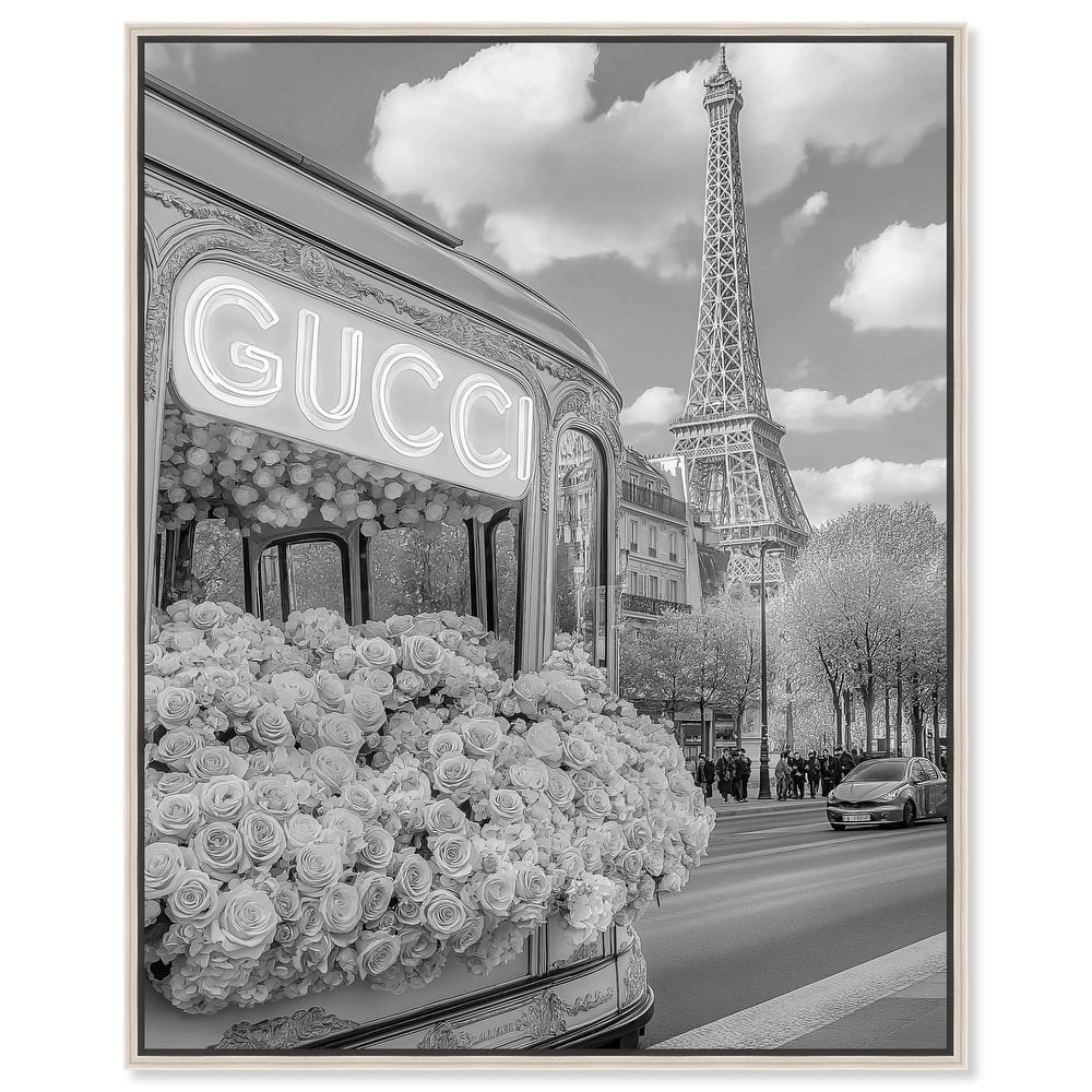 Dreamy Fashion Bus Noir Canvas by Art Remedy