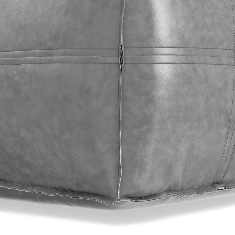 WYNDENHALL Wendal Boho Square Pouf in Faux Leather