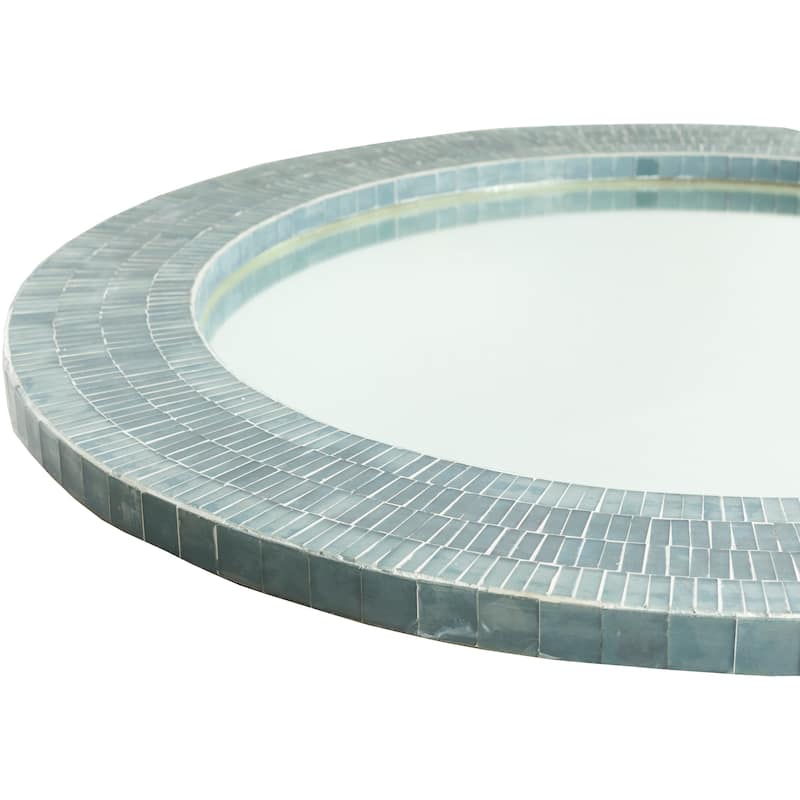 Artistic Weavers Basha Sage Mother of Pearl Mosaic Wall Mirror - 32" x 32"