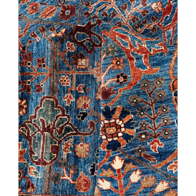 Serapi One-of-a-Kind Hand-Knotted Area Rug - Blue - 8' 10" x 11' 11"