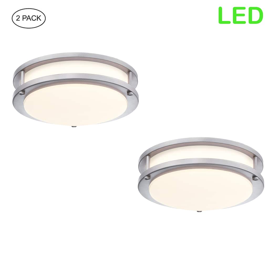 Hanz 10.3 inch. Selectable LED 2700K, 3000K,3500K, 4000K, 5000K Flush Mount Ceiling Light (2 Pack)