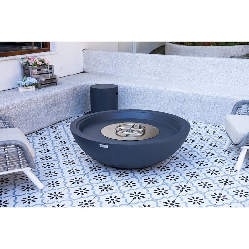 Sol Living Plus Rose Bowl Round Fire Pit 60,000 BTUs - 48 x 48 Inches - 48 x 48 in.
