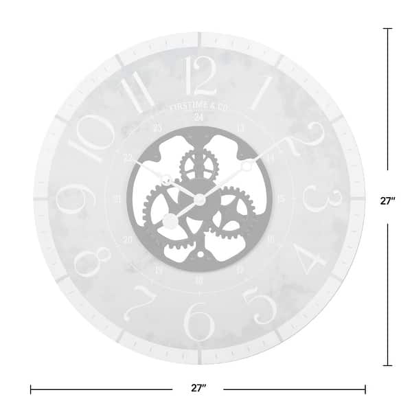 dimension image slide 3 of 4, FirsTime & Co. Carlisle Gears Wall Clock, Wood, 27 x 2 x 27 in, American Designed