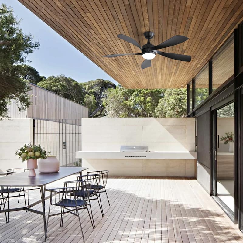 Sofucor 45 Inch Ceiling Fan with Light and Remote,Indoor/Outdoor with 3-Timer,Low Profile Quiet for Bedroom Living Room Patio