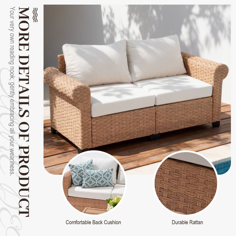 Outdoor 6-Piece PE Rattan Patio Furniture Set