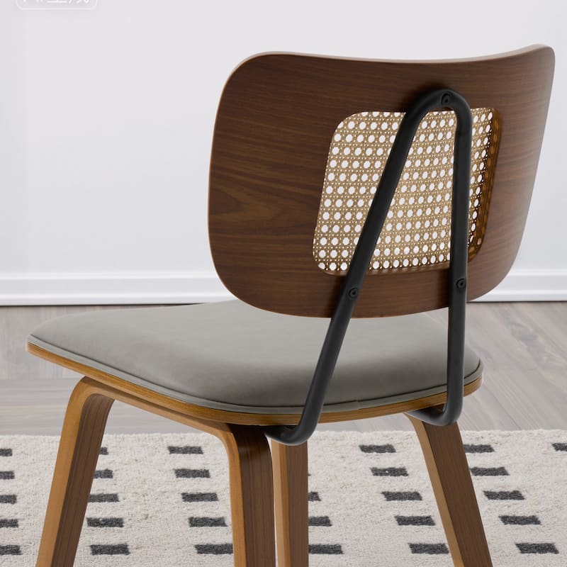 Faux Leather Upholstered Dining Chairs Set of 2/4 with Wood Legs - 32.3"H x 18.5"W x 21.8"D