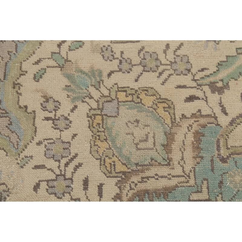 Tabriz Persian Vintage Rug Hand-Knotted Traditional Wool Carpet - 9'4"x 12'8"