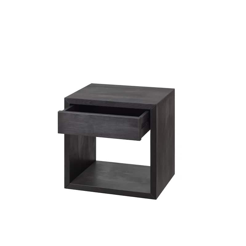 Scandinavian Solid Wood Floating Nightstand with a Drawer, Bedside Table