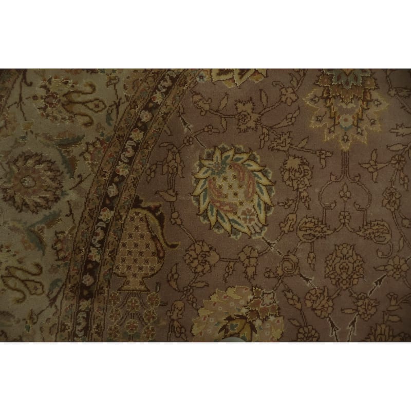 Hand Knotted Oriental 100% Wool Carpet Traditional All-Over Purples Peshawar Area Rug - 8' 2'' X 8' 1''