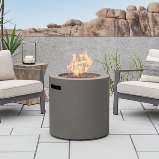 Aegean 24" Round Propane Fire Table in Mist Gray by Real Flame