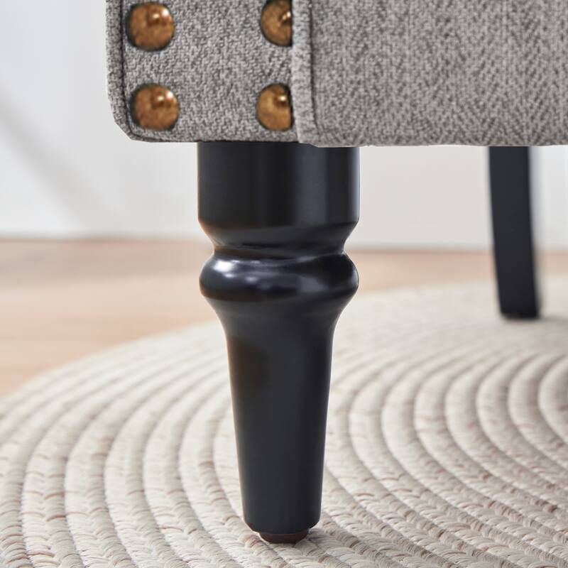 Mid-Century Modern Upholstered Accent chair with Solid Wood Legs